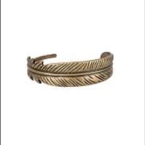Brass feather cuff bracelet